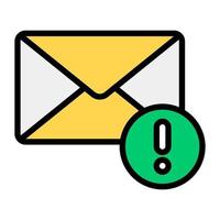 Email error icon in modern flat design vector