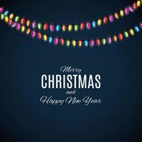 Merry Christmas and Happy New Year posters. Vector illustration