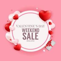 Valentine's Day Love and Feelings Weekend Sale Background Design. Vector illustration