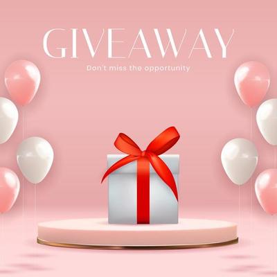 Pink Giveaway Time Vector Illustration