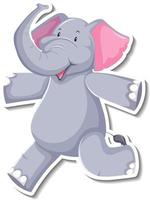 Elephant walking cartoon character on white background vector