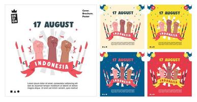 espíritu del día de la independencia de indonesia. 17 de agosto uso para plantillas de alimentación, pancartas y fondos. vector