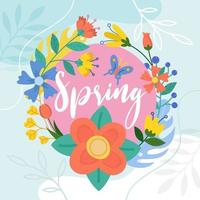 Spring Background with Decorative Floral vector