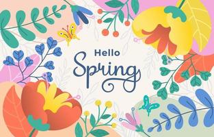 Spring Season Background with Floral Elements vector