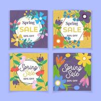 Spring Sale Social Media Posts vector