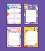 Set of School Journal Tables Template vector