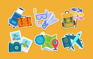 Travel Element Sticker Set vector