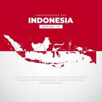 Indonesia Independence Day flat style with indonesian maps. Indonesia Independence day vector illustration