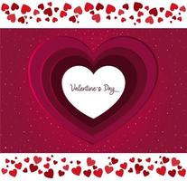 Happy valentine's day background in paper style vector