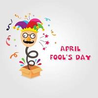 April fools day design with box gift surprise. April fools day background vector