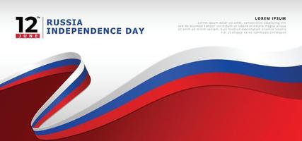 banner celebración del día de la independencia de rusia. estilo de pancartas del día de la independencia vector