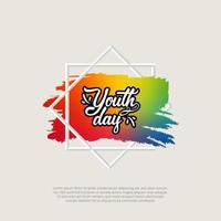 Youth Day Poster With Colorful Brush. Vector Illustration