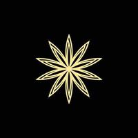 luxury flower line logo design vector