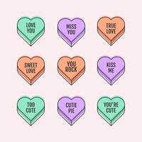 Lovely conversation hearts collection. - Vector. vector