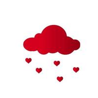 Abstract Valentine's day background with clouds and rain with love shape. Vector illustration