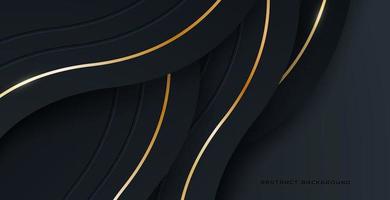 Luxury round background with deep shadow and texture, blue and gold line background concept. vector