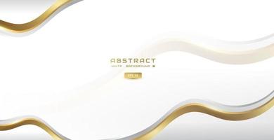Luxury white and gold background with wavy shape, for banners, certificates, presentations, invitations, brochures vector