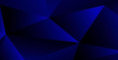 Realistic dark blue background with low poly shape and shadow. Abstract blue banner vector