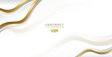 Luxury white and gold background with wavy shape, for banners, certificates, presentations, invitations, brochures vector