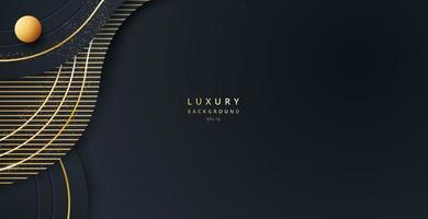Blue and gold background with deep shadow and texture, blue and gold line background concept. vector