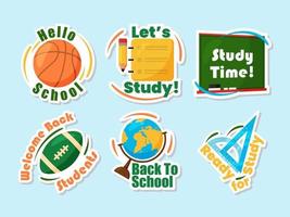 Back to School Sticker Set vector