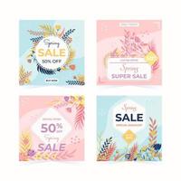 Spring Sale Social Media Post vector