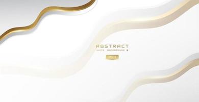 Luxury white and gold background with wavy shape, for banners, certificates, presentations, invitations, brochures vector