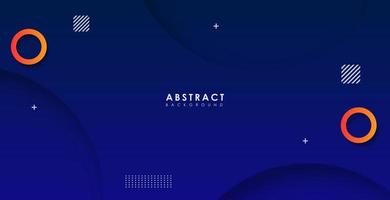 Realistic dark blue background with low poly shape and shadow. Abstract blue banner vector