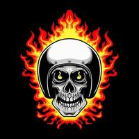 Skull Fire Helmet Vector Illustration