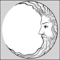 símbolo esotérico. signo de astrología con rostro humano. vector