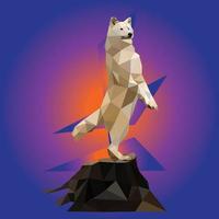 Husky dog or wolf howling at the moon vector