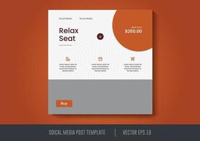 Home furniture social media post template banner vector