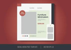 Home furniture social media post template banner vector