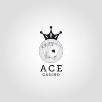 diseño del logotipo del club de póquer para negocios de casino, apuestas, juegos de cartas, especulaciones, etc. vector