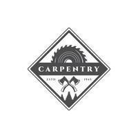 Carpentry wood working logo retro vintage vector illustration