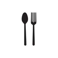 vector de icono de tenedor y cuchara. logotipo aislado de tenedor y cuchara