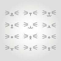 cat expression. cat face. Simple design. Black and white. Vector illustration.