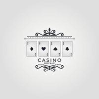 Vector logo for Casino. vintage Poker and casino set of vector black gambling emblems, labels, badges or logos