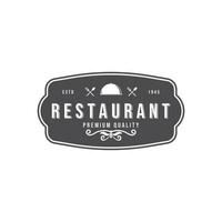 retro vintage restaurant logo, vector illustration design