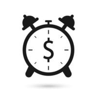 Alarm clock with dollar symbol icon isolated vector