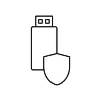 Protection USB stick flat design icon vector
