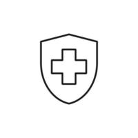 Medical health protection shield with cross. vector