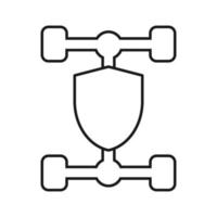 Chassis car icon with protection sign vector