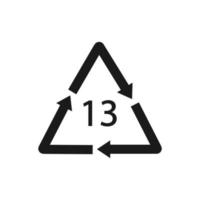 Battery recycling symbol 13 SOZ. Vector illustration