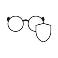 Stylish hipster glasses with protection sign vector