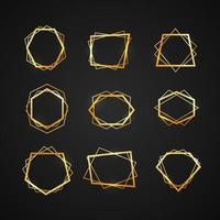 colección de marcos dorados geométricos decorativos vector
