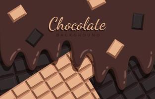 Melted Chocolate and Bar Background vector