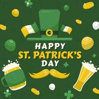 fondo plano del día de san patricio vector