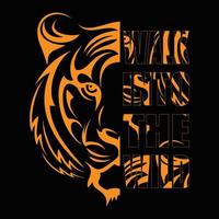 diseño de camiseta de tigre salvaje vector