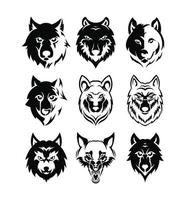 Wolf bolt Emblem, mascot head silhouette, Template for business or t-shirt design. Vector